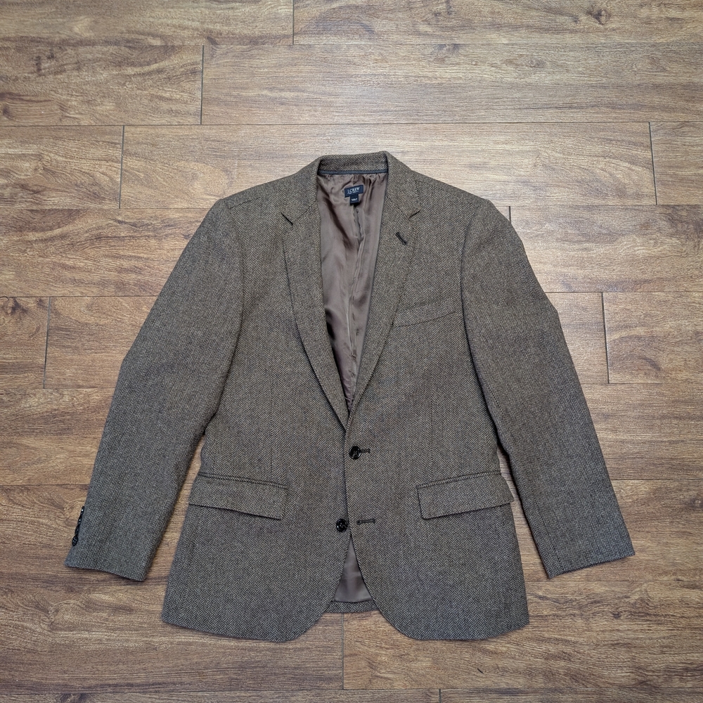 J. Crew Ludlow Jacket Blazer Brown Men's 38S Wool Moon British Tweed